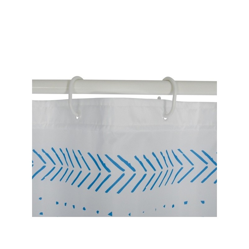 MSV Tenda doccia TORALLA in Poliestere 180x200cm QUALITÀ PREMIUM Blu - Anelli inclusi MSV