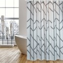 MSV Cortina de ducha Poliéster ÁRBOL 180x200cm CALIDAD PREMIUM Gris - Anillas incluidas MSV