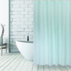 MSV Shower curtain Polyester WAVE 180x200cm PREMIUM QUALITY Pastel Green - Rings included MSV