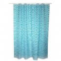 MSV Duschvorhang Polyester WAVE 180x200cm PREMIUM QUALITÄT Blau - Ringe inklusive MSV