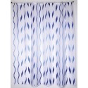 MSV Cortina de ducha Poliéster SEVENTIES 180X200cm Azul y Blanco - Anillas incluidas MSV
