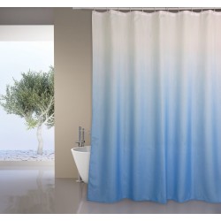 MSV Shower curtain Polyester SUGAR 180x200Cm Pastel Blue - Rings Included