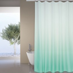 MSV Rideau de douche Polyester SUGAR 180x200cm Vert Pastel - Anneaux inclus