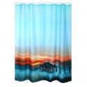 MSV Duschvorhang aus Polyester, 180 x 200 cm, Sonnenuntergangsmuster, inklusive Ringe MSV