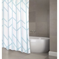 MSV Shower curtain Polyester TREE 180x200cm PREMIUM QUALITY Turquoise - Rings included MSV