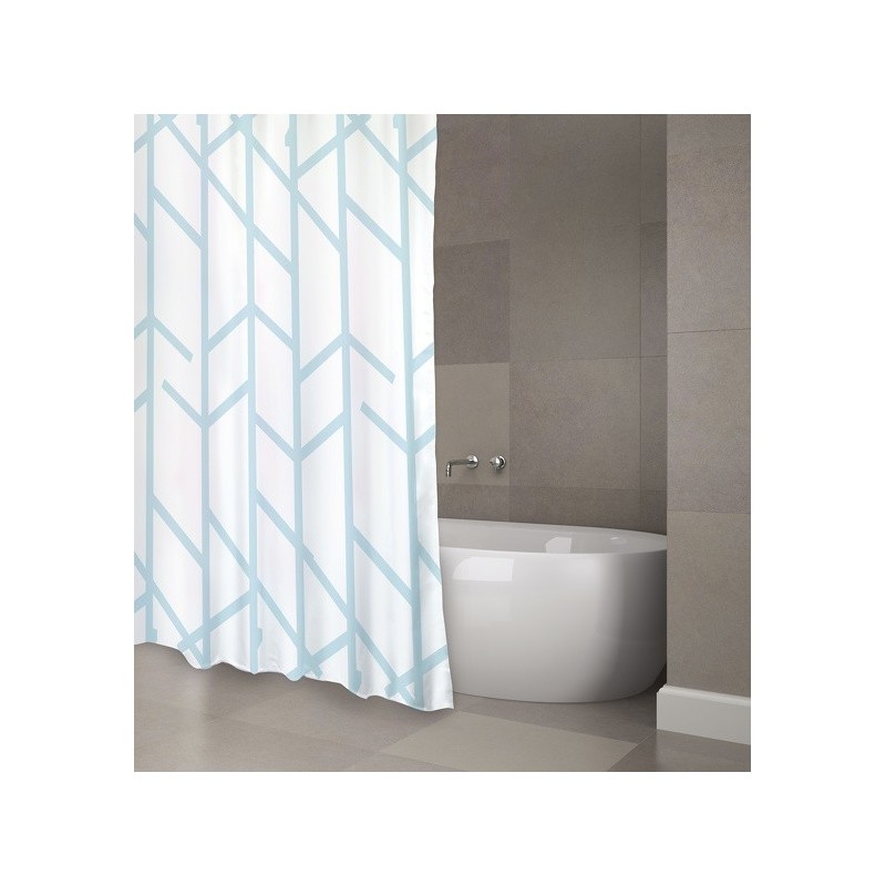MSV Tenda doccia Poliestere TREE 180x200cm PREMIUM QUALITY Turchese - Anelli inclusi MSV