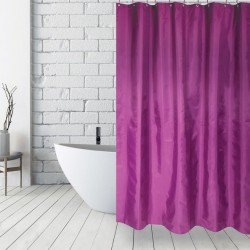 MSV Rideau de douche Polyester 180x200cm Violet - Anneaux inclus