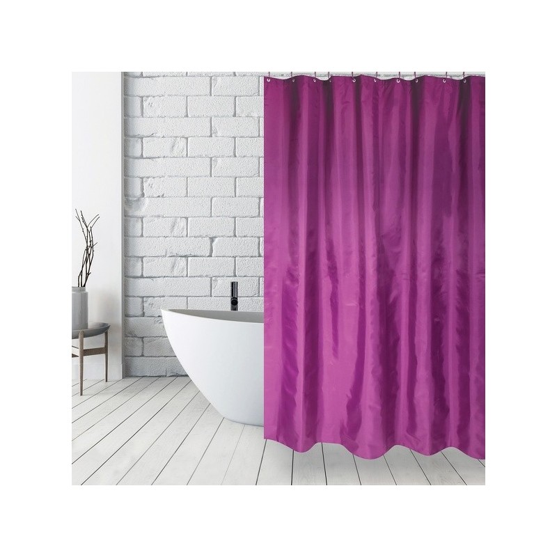 MSV Tenda doccia Poliestere 180x200cm Viola - Anelli inclusi MSV