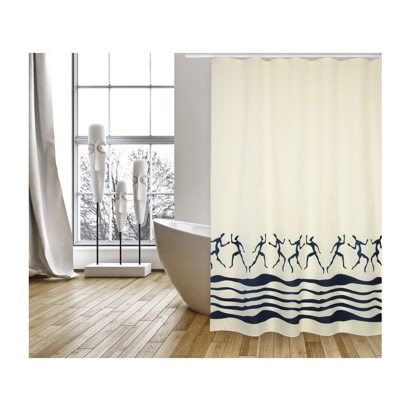 MSV Shower curtain Polyester ZANZIBAR 180x200cm PREMIUM QUALITY - Rings included MSV