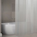 Rideau de douche EVA BOMBAY 180x200cm QUALITÉ PREMIUM Transparent - Anneaux inclus MSV MSV