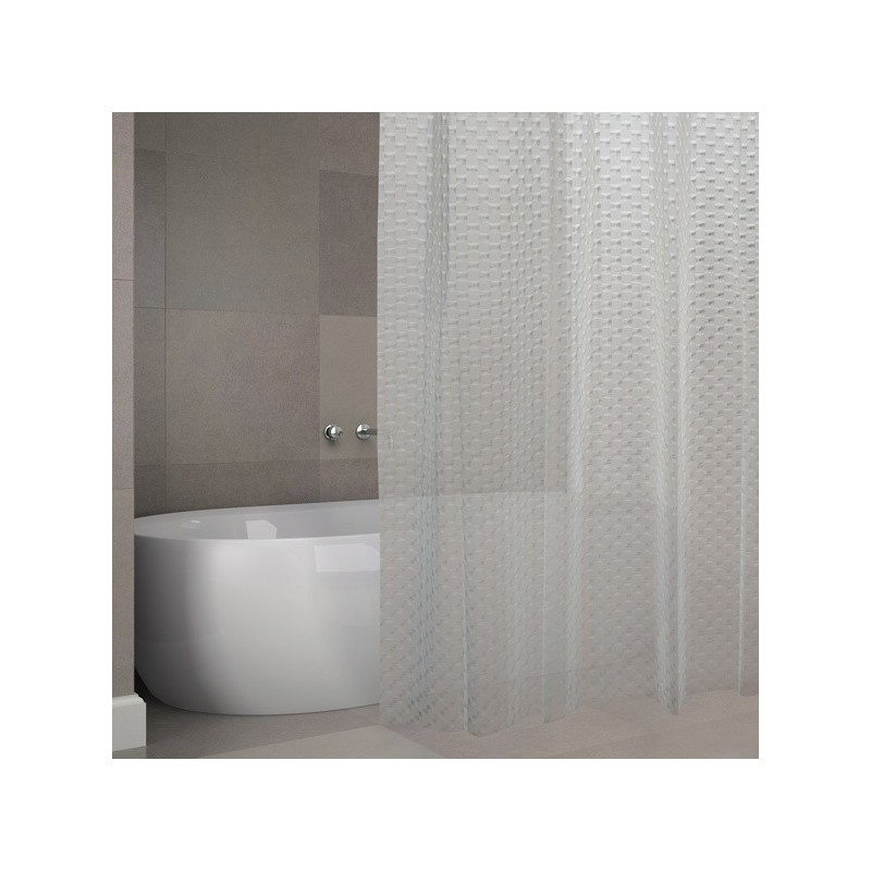 MSV Shower curtain EVA BOMBAY 180x200cm PREMIUM QUALITY Transparent - Rings included MSV