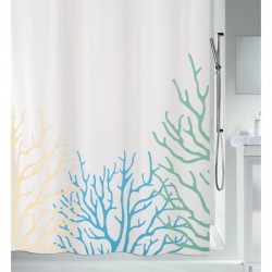 Spirella Shower curtain CORAL Polyester 180x200cm Blue & Sand
