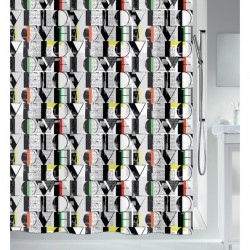 Spirella Cortina de ducha POP LOVE Poliéster 180x200 cm Gris Spirella