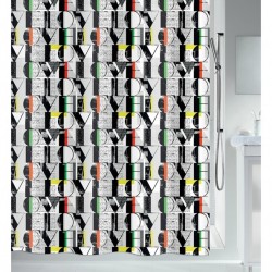 Spirella Shower curtain POP LOVE Polyester 180x200cm Gray