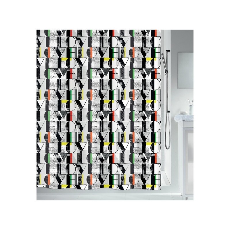 Spirella Shower curtain POP LOVE Polyester 180x200cm Gray Spirella