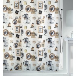 Spirella Tenda doccia POSE Poliestere 180x200 cm nera e oro Spirella