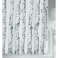Spirella Cortina de ducha Poliéster MADERA 120x200cm Blanco y Negro Spirella