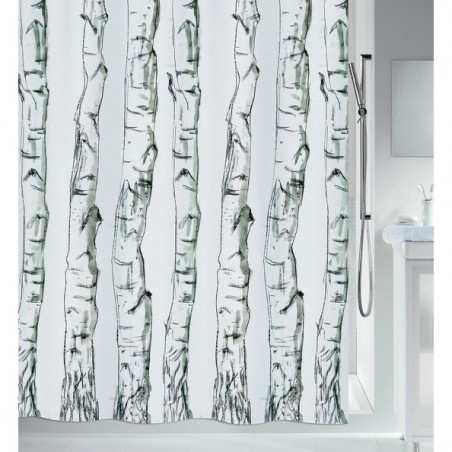 Spirella Shower curtain Polyester WOOD 240x180cm Black & White Spirella