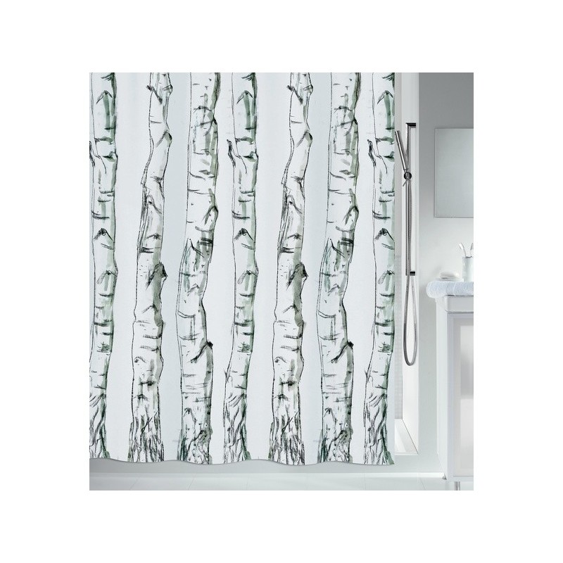 Spirella Tenda doccia Poliestere LEGNO 240x200cm Bianco e nero Spirella