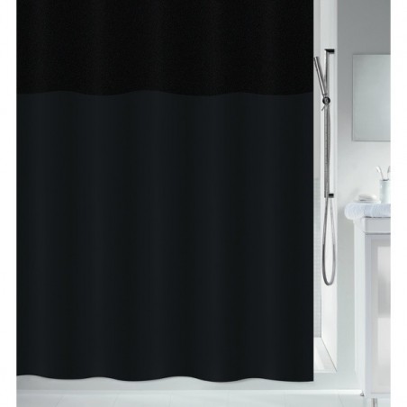 Rideau de douche Polyester URBANKO 180x200cm Noir Spirella Spirella