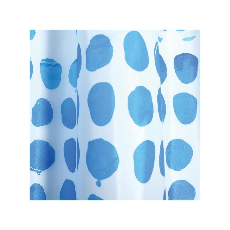 MSV Tenda doccia Poliestere ACQUERELLO 180x200cm Blu & Bianco - Anelli inclusi MSV