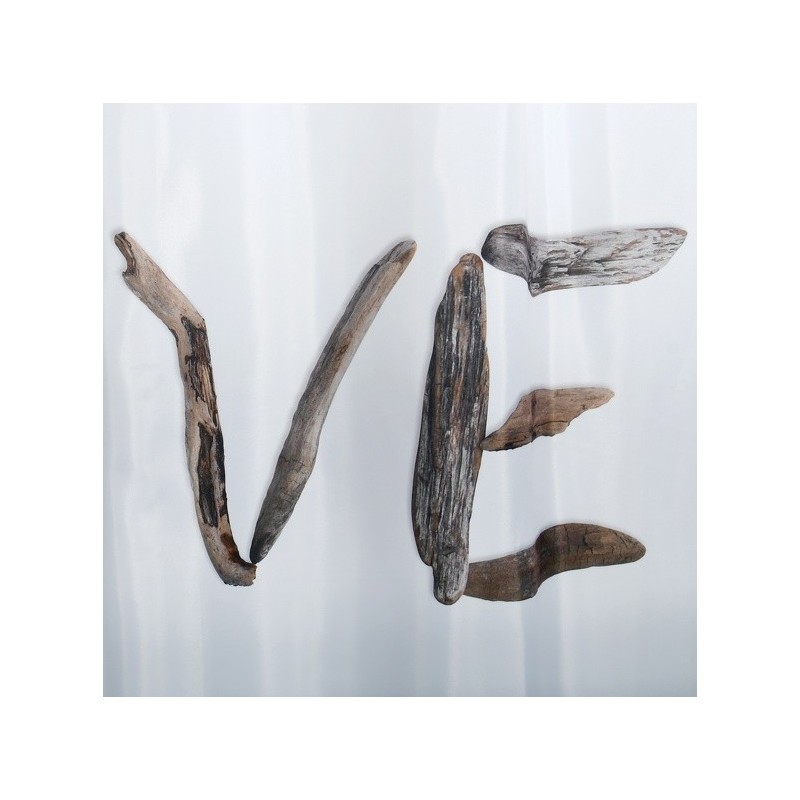 MSV Duschvorhang LOVE Polyester- 180 x 200 cm Beige  Ringe inklusive MSV