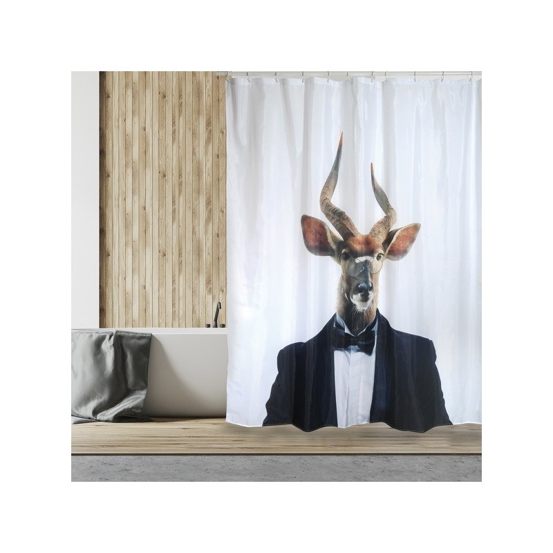 MSV Shower curtain Polyester NYALA 180x200cm - Rings included MSV
