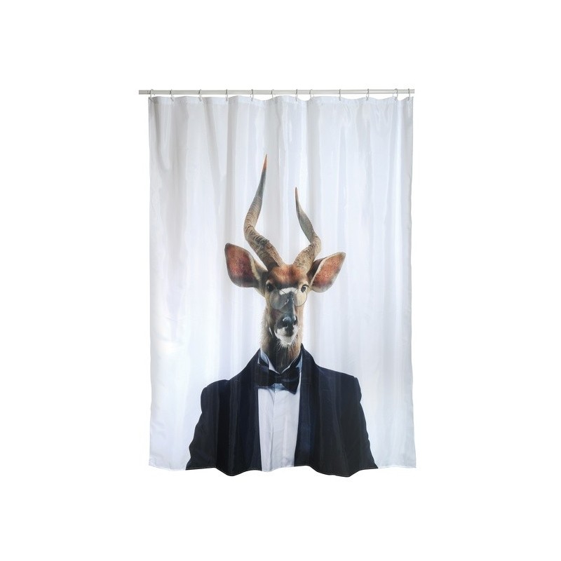 MSV Duschvorhang Polyester- NYALA 180x200cm - Ringe inklusive MSV