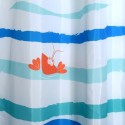 MSV Shower curtain Polyester DEEP OCEAN 180x200cm Blue & White - Rings included MSV