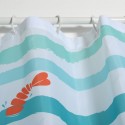 MSV Shower curtain Polyester DEEP OCEAN 180x200cm Blue & White - Rings included MSV