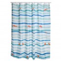 Rideau de douche Polyester DEEP OCEAN 180x200cm Bleu & Blanc - Anneaux inclus MSV MSV