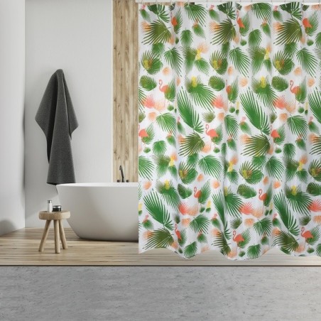 MSV Tenda doccia AMAZONIA in Poliestere 180x200cm QUALITÀ PREMIUM Multicolor - Anelli inclusi MSV