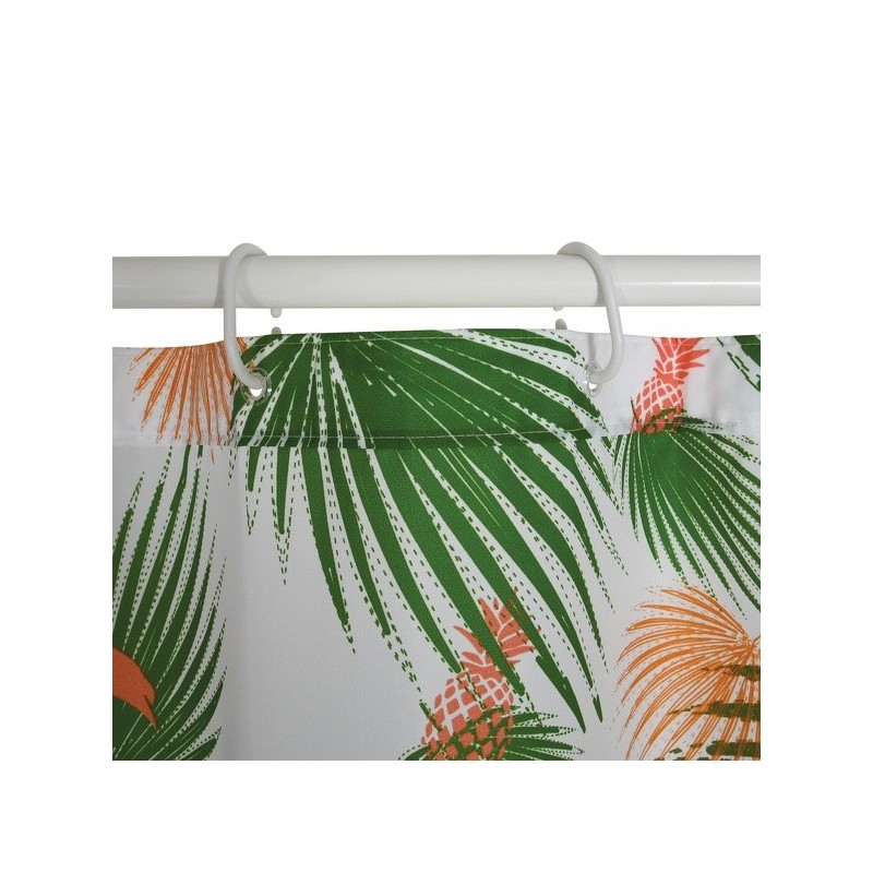 MSV Cortina de ducha Poliéster AMAZONIA 180x200cm CALIDAD PREMIUM Multicolor - Anillas incluidas MSV
