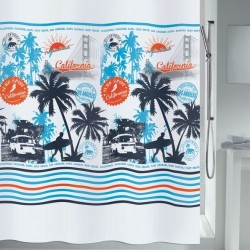 MSV Cortina de ducha Poliéster CALI SURF 180x200cm CALIDAD PREMIUM Multicolor MSV