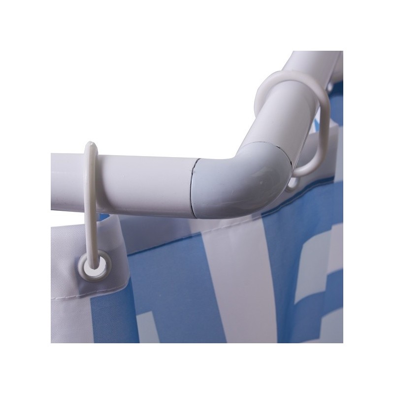 MSV Rod bar for corner shower curtain to be fixed in aluminum 80x80x80cm White MSV