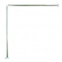 Barre tringle pour rideau de douche d'angle à fixer 80x80cm Inox MSV MSV