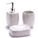 MSV Ensemble 3 accessoires de salle de bain Céramique CLASSIC Blanc MSV
