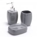 MSV Ensemble 3 accessoires de salle de bain Céramique CLASSIC Gris MSV