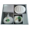 MSV ensemble 3 accessoires de salle de bain Céramique JAVA LINGGA  Blanc MSV