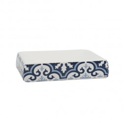 MSV Porte Savon Céramique AMADORA Bleu & Blanc