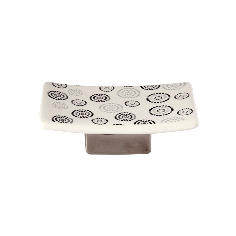 Porte Savon Céramique DOTS Gris & Blanc MSV MSV