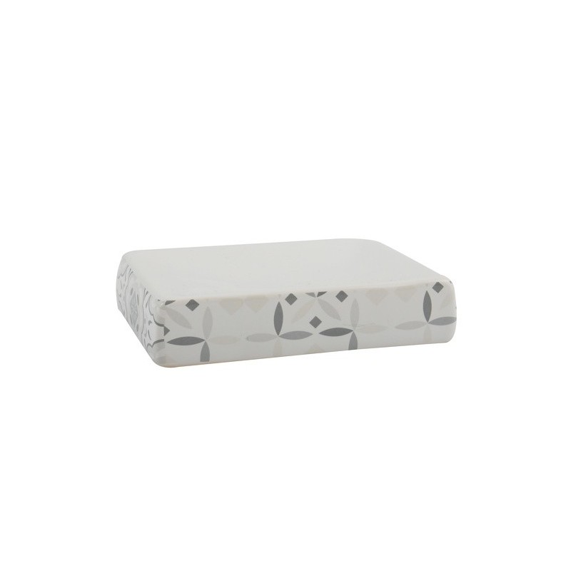 spirella Porte Savon Céramique EVORA Gris & Blanc MSV
