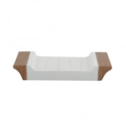 MSV Porte Savon Polyrésine FJORA Beige & Blanc
