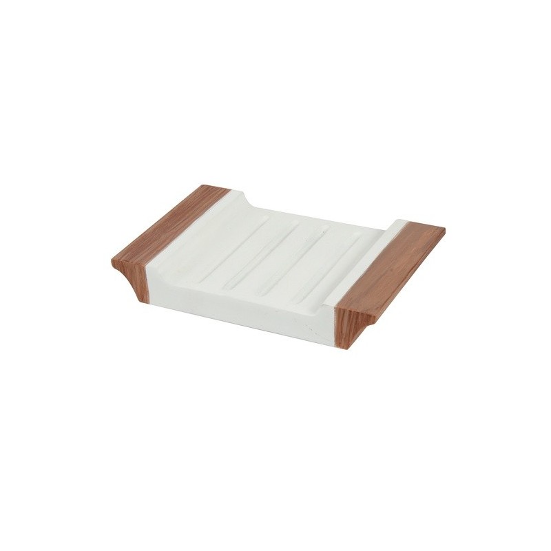 Porte Savon Polyrésine FJORA Beige & Blanc MSV MSV