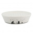 Porte Savon Céramique GATITOS Noir & Blanc MSV MSV