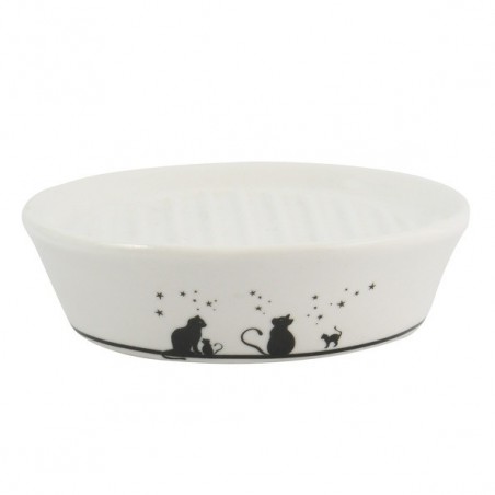 Porte Savon Céramique GATITOS Noir & Blanc MSV MSV