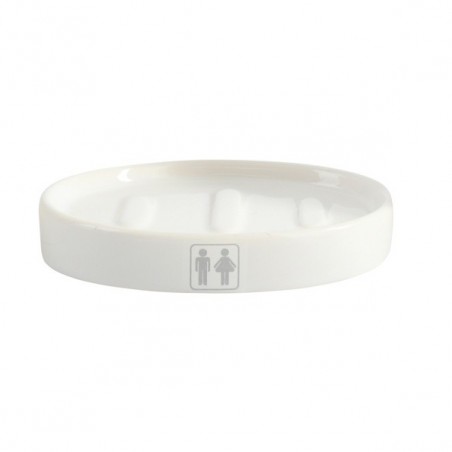 MSV Porte Savon Céramique H/F Blanc & Gris MSV