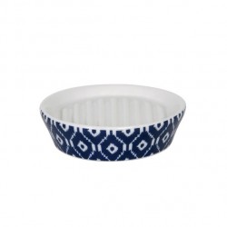 Porte Savon Céramique IKAT Bleu & Blanc MSV MSV