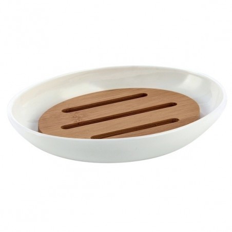 Porte Savon OSLO PS & Bambou Blanc & Beige MSV MSV