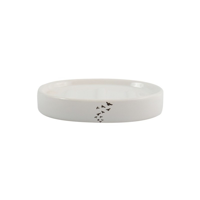 Porte Savon Céramique PLUMA Bleu & Blanc MSV MSV